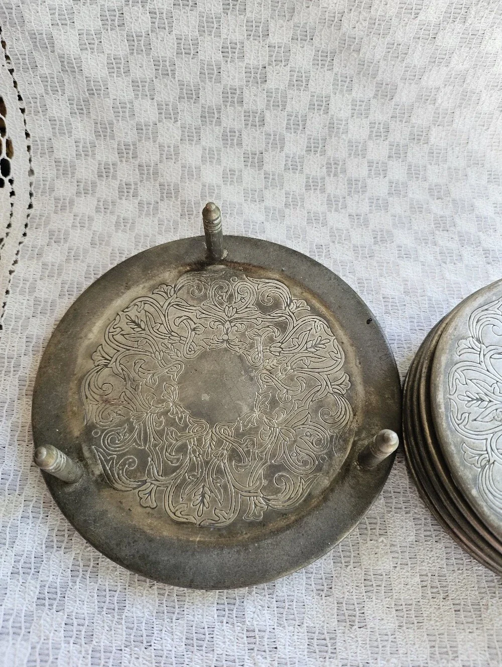 Vintage Silver Plated Coaster Set
